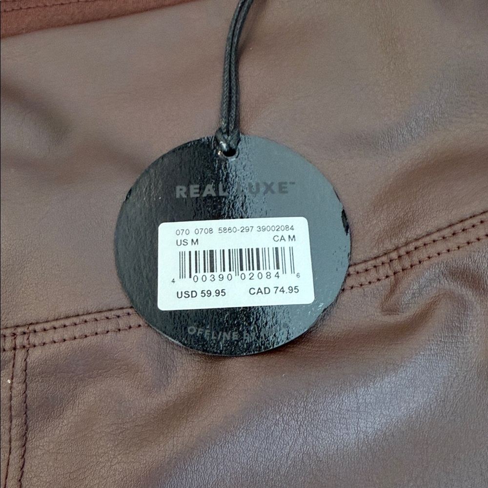 NEW! Offline by Aerie Real Luxe Faux Leather Leggings Size M in Chocolate - Picture 6 of 9